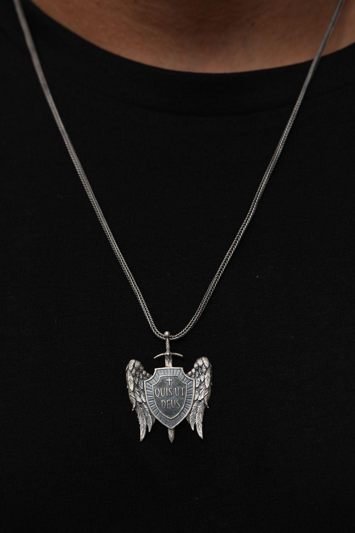 handmade sterling silver religious necklace, faith, christian, religious chain.