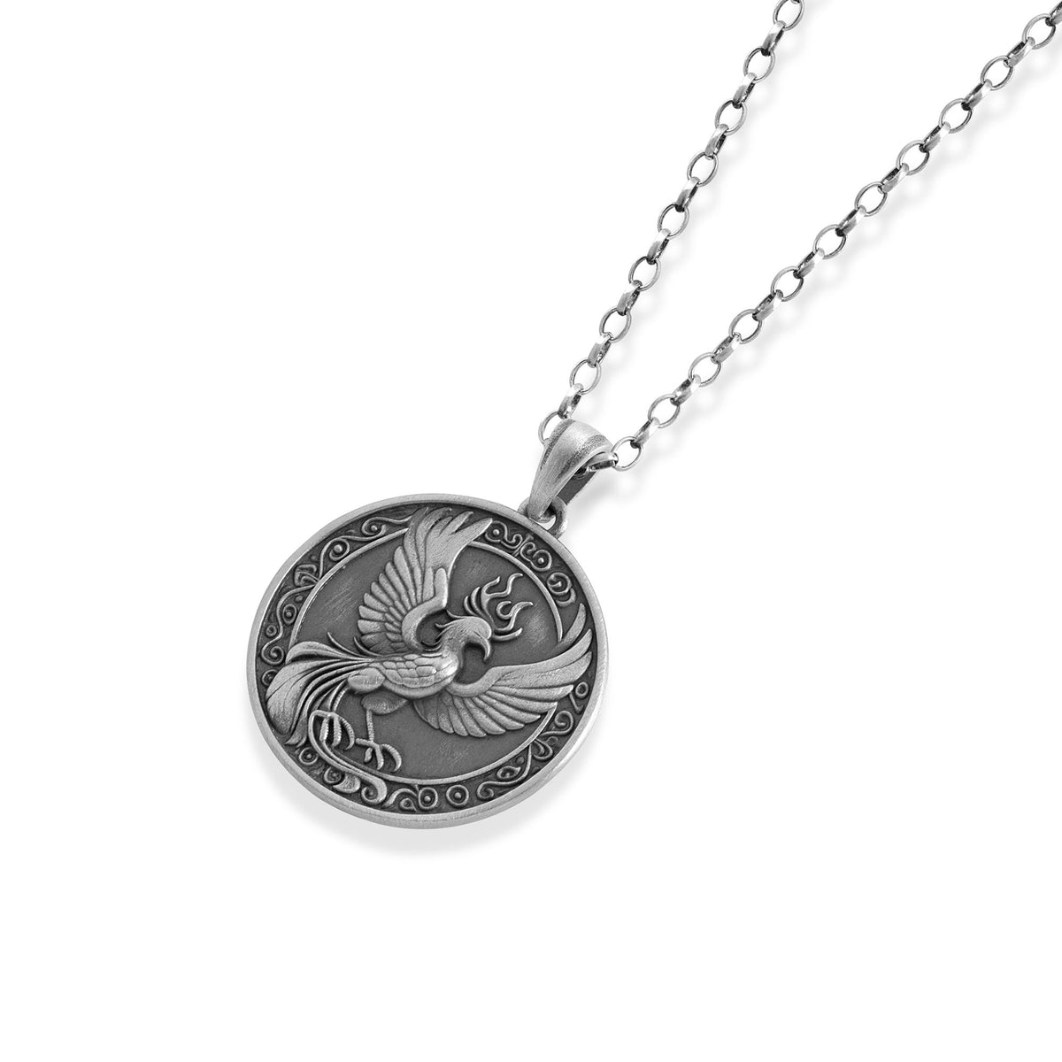 Phoenix Rebirth Coin Necklace