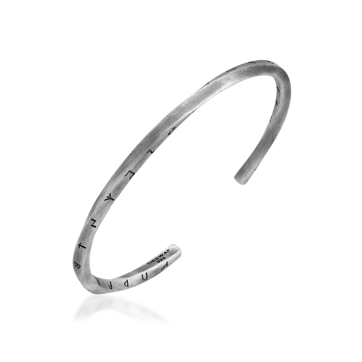 Nordic Rune Amulet Sterling Silver Cuff Bracelet