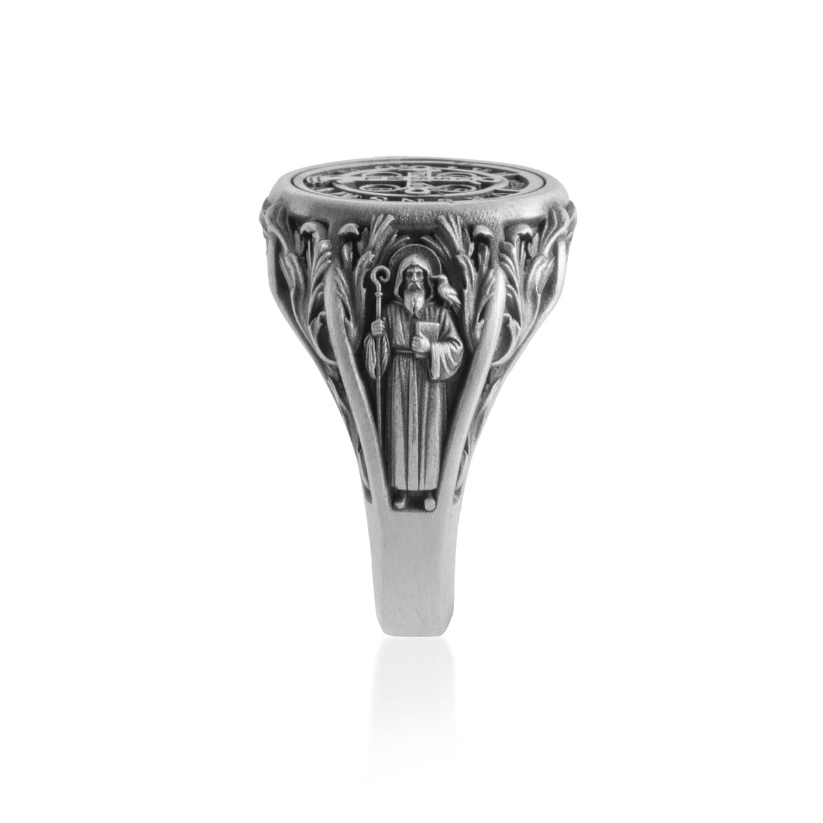 Saint Benedict Ornamental Signet Ring