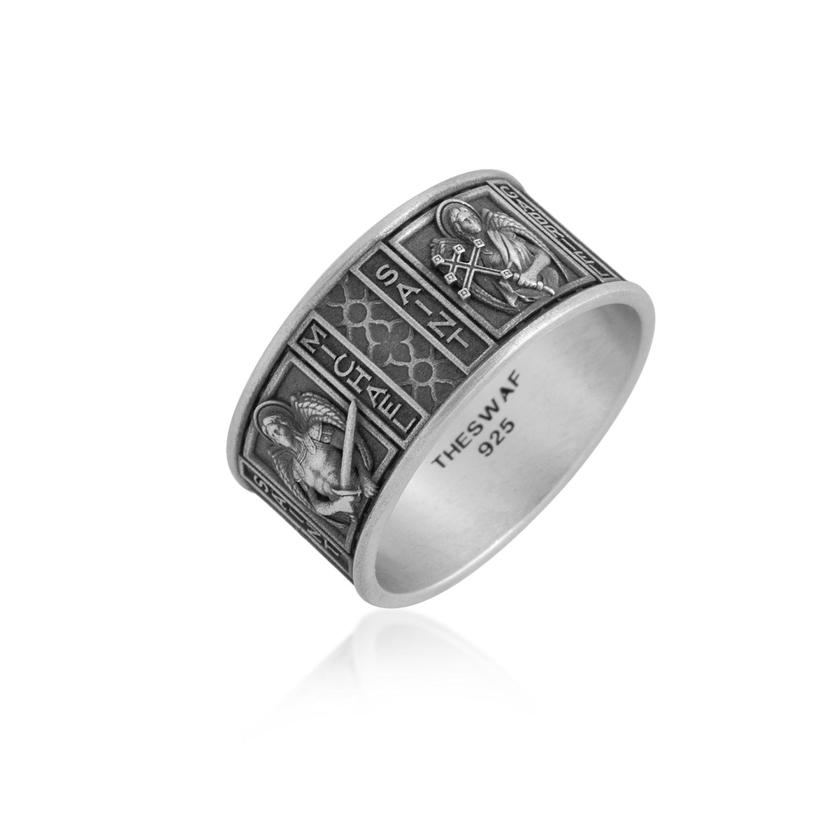 Saint Michael Story Panel Band Ring