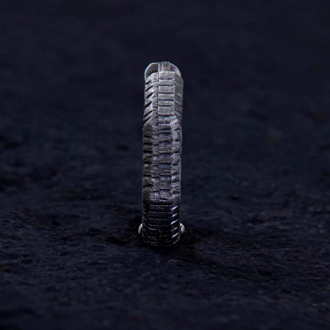 Ironclad Texture Hoop Earring