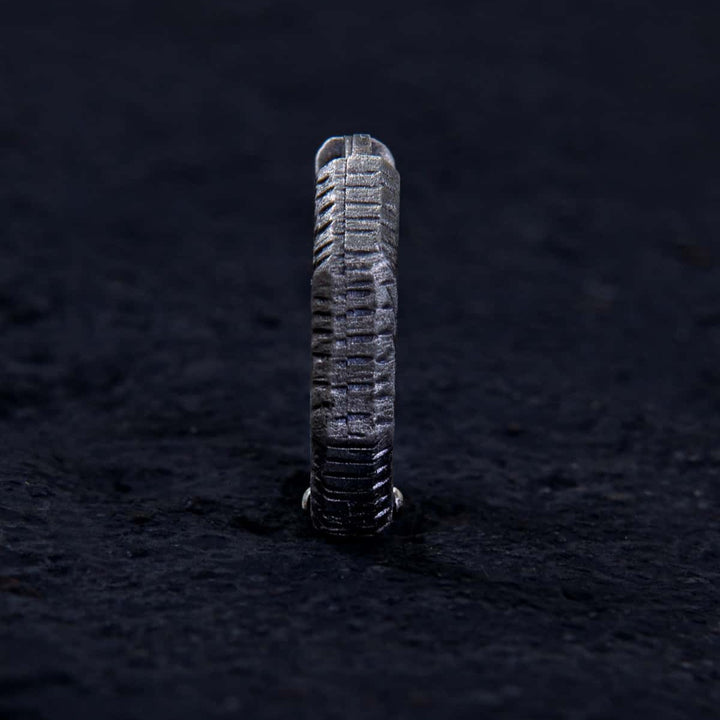 Ironclad Texture Hoop Earring