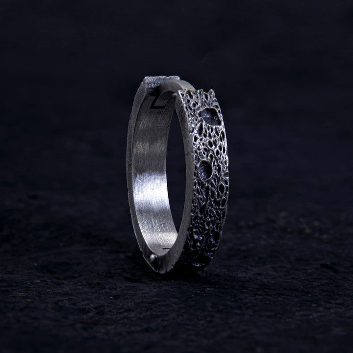 Lunar Crater Textured Hoop Earring