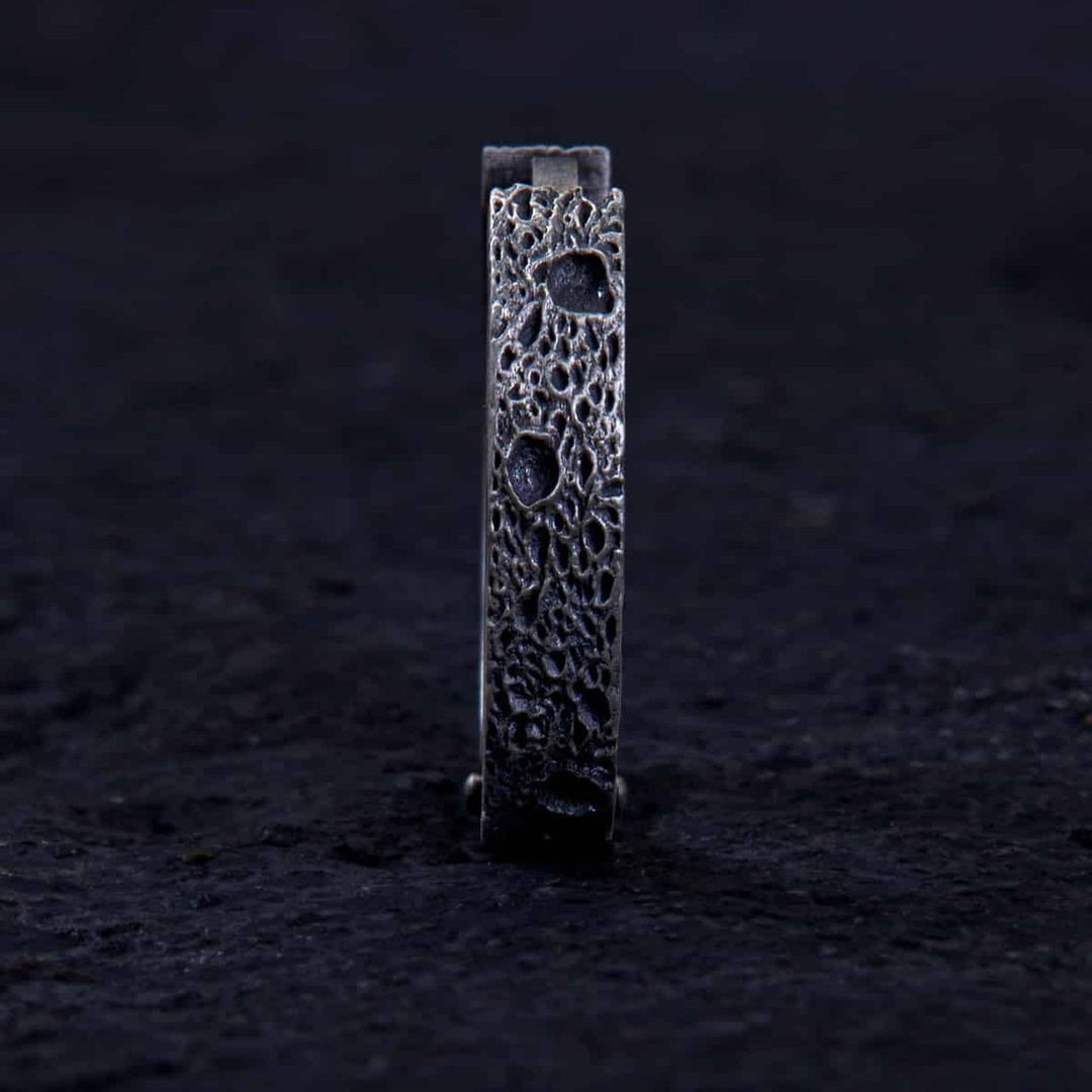 Lunar Crater Textured Hoop Earring