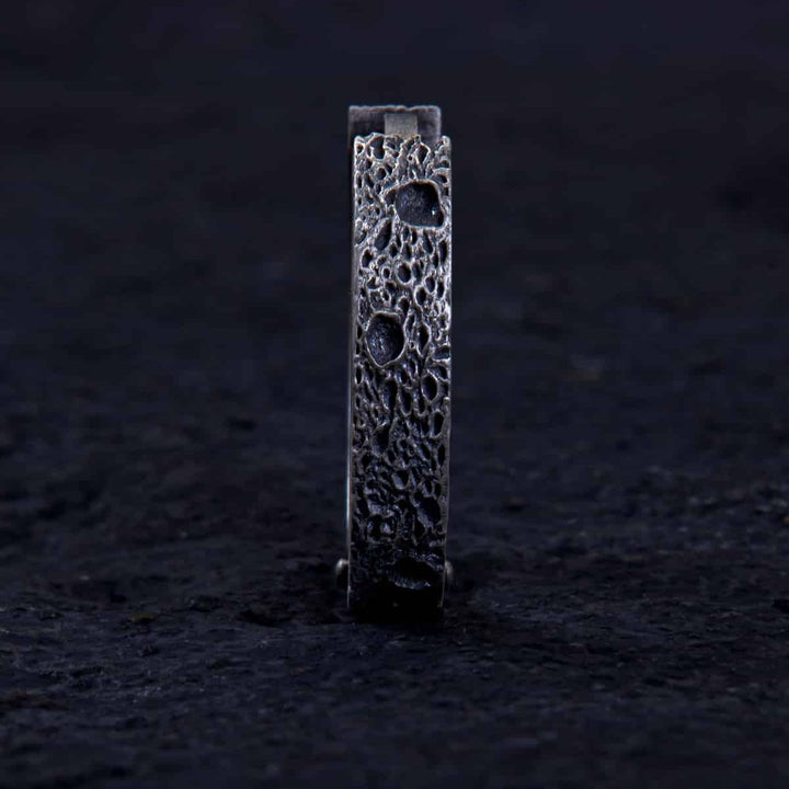 Lunar Crater Textured Hoop Earring