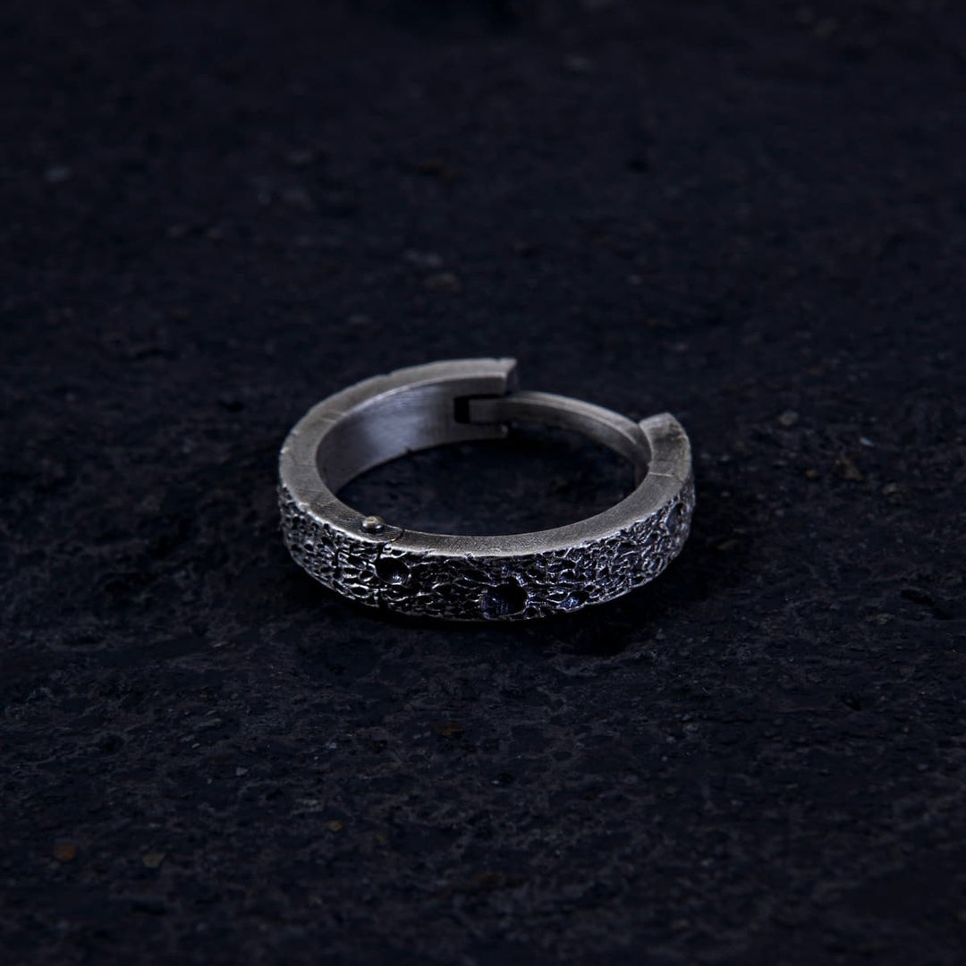 Lunar Crater Textured Hoop Earring