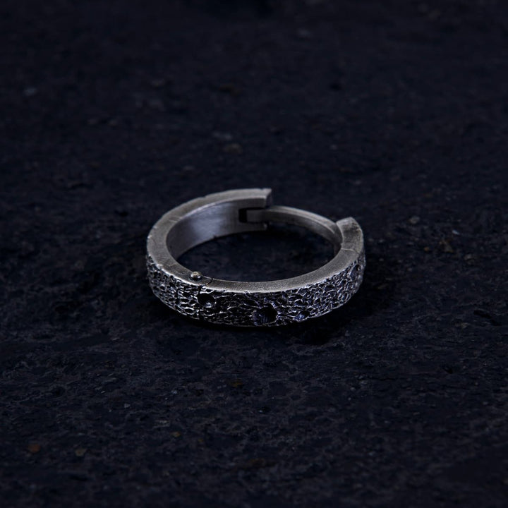 Lunar Crater Textured Hoop Earring