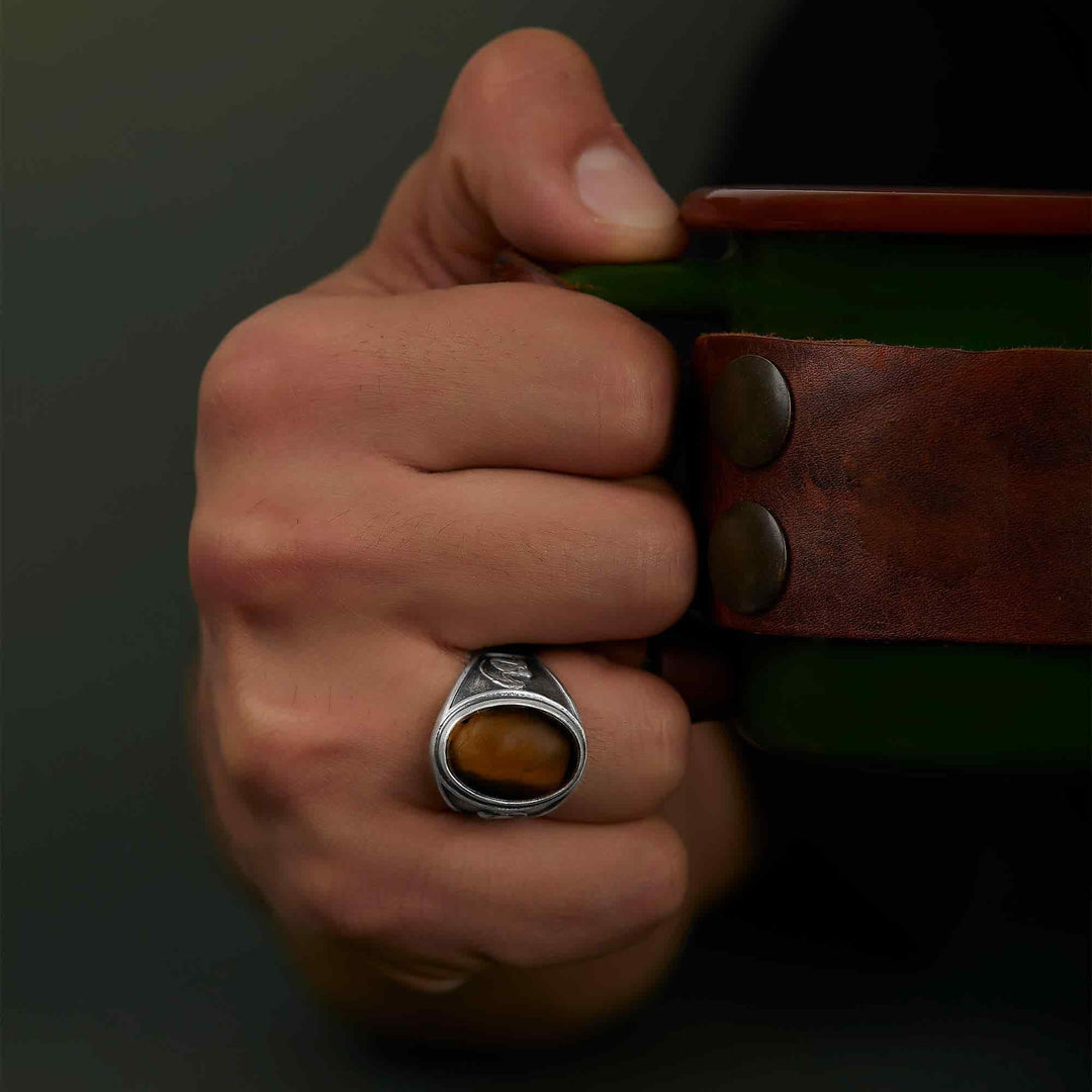 Angel Tiger Eye Gemstone Ring