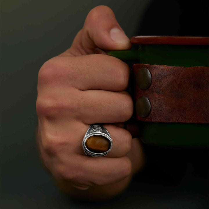 Angel Tiger Eye Gemstone Ring