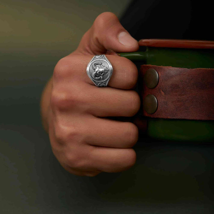 Aries Head Ring