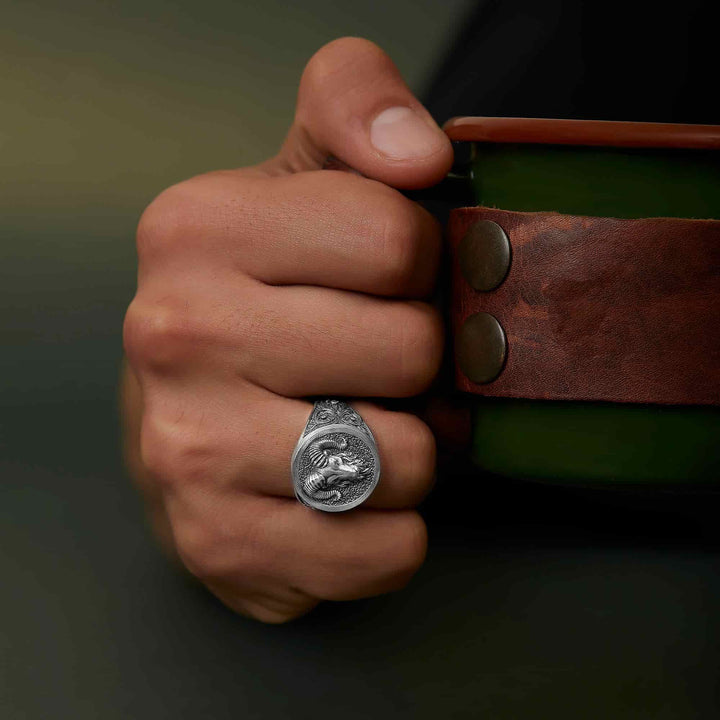 Aries Ram Head Ring