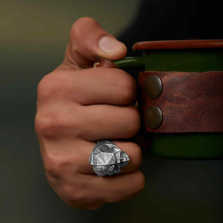 Half Brain Skull Ring