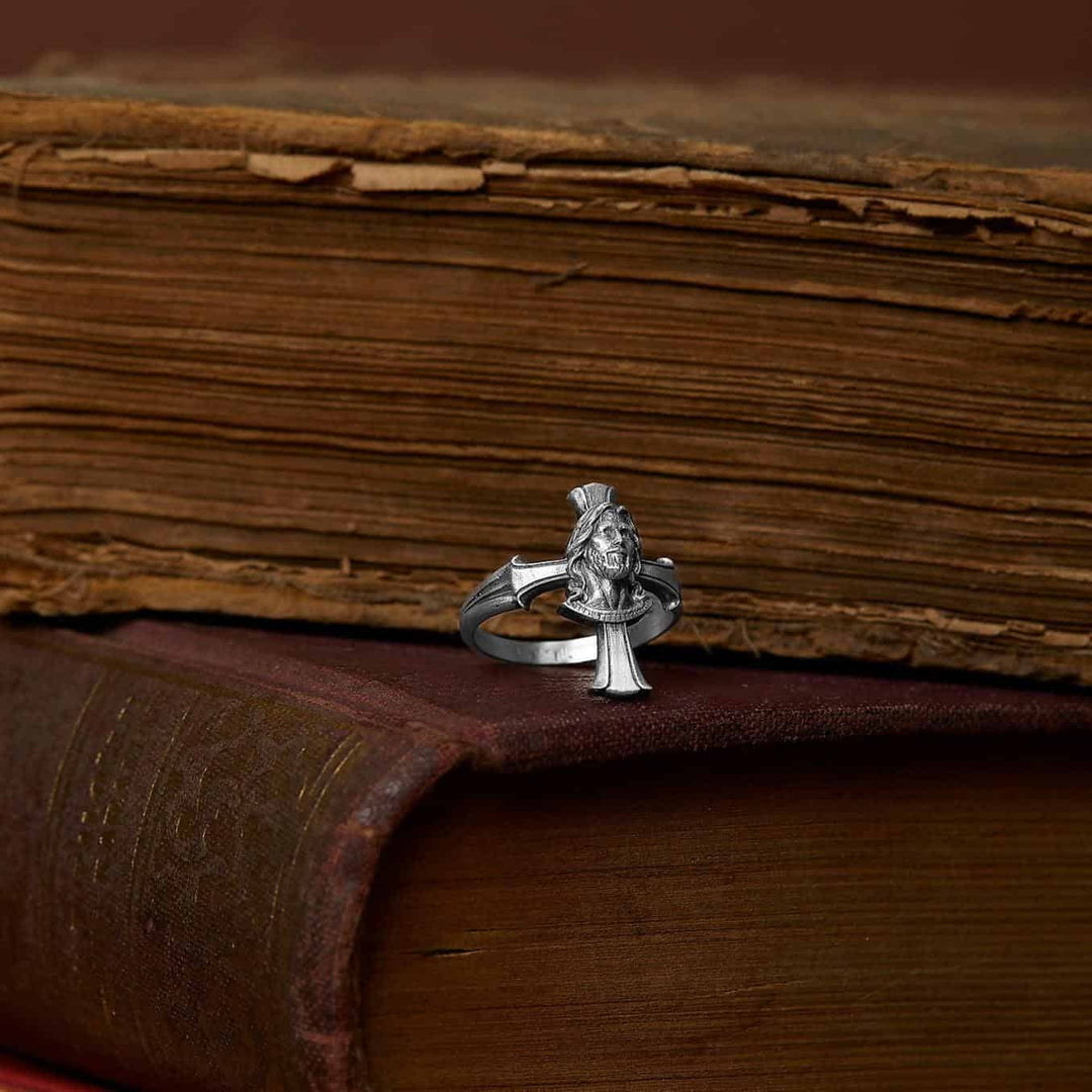 Jesus Cross Thin Ring