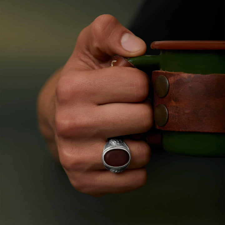 Lion Carnelian Gemstone Ring