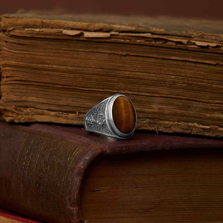 Phoenix Tiger Eye Gemstone Ring