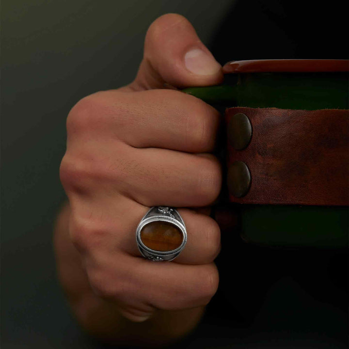 Poseidon Tiger Eye Gemston Ring
