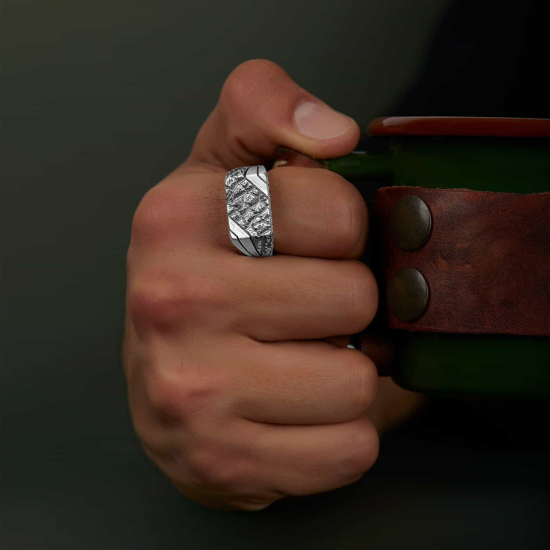 Rectangle Textured Ring