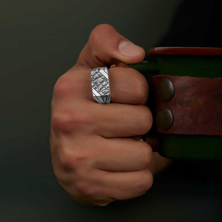 Rectangle Textured Ring