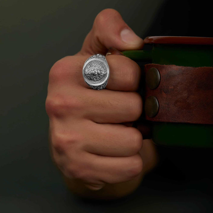 Lion Head Signet Ring