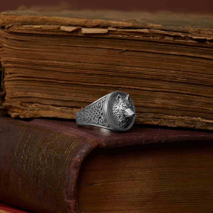 Wolf Head Signet Ring