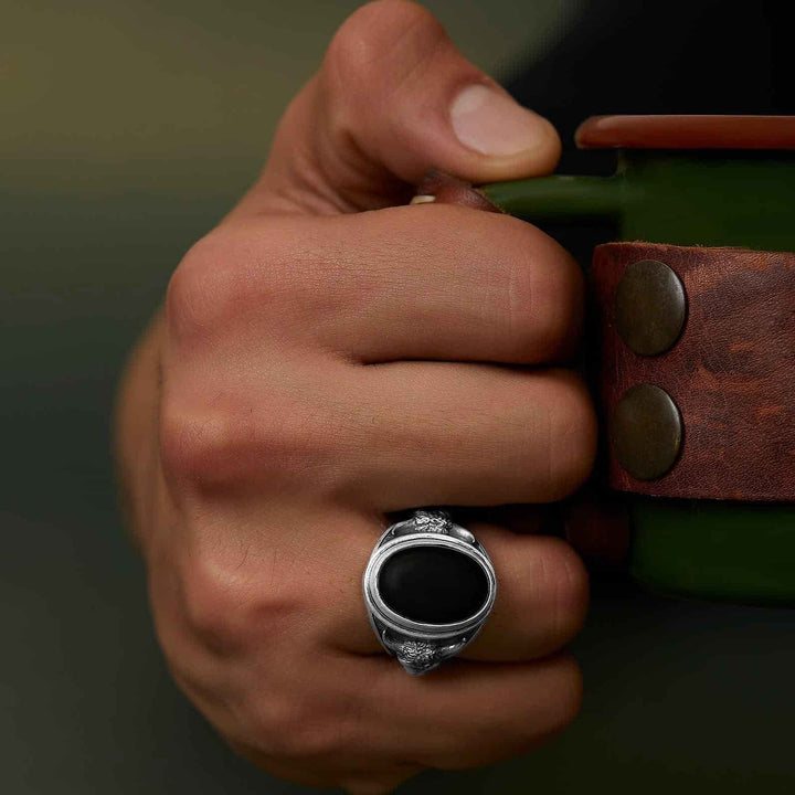 Taurus Bull Onyx Gemstone Ring