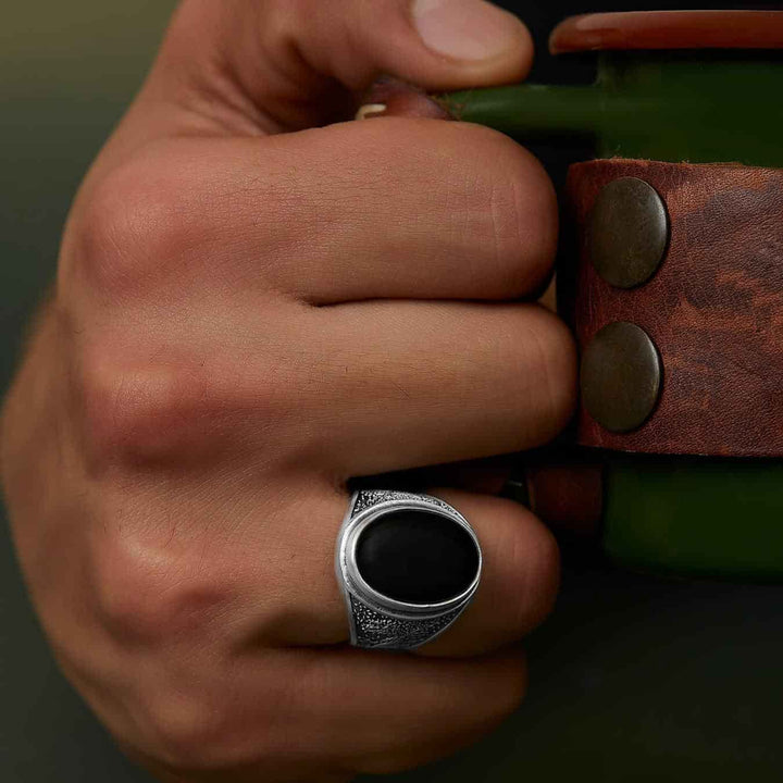 Tree Of Life Onyx Ring