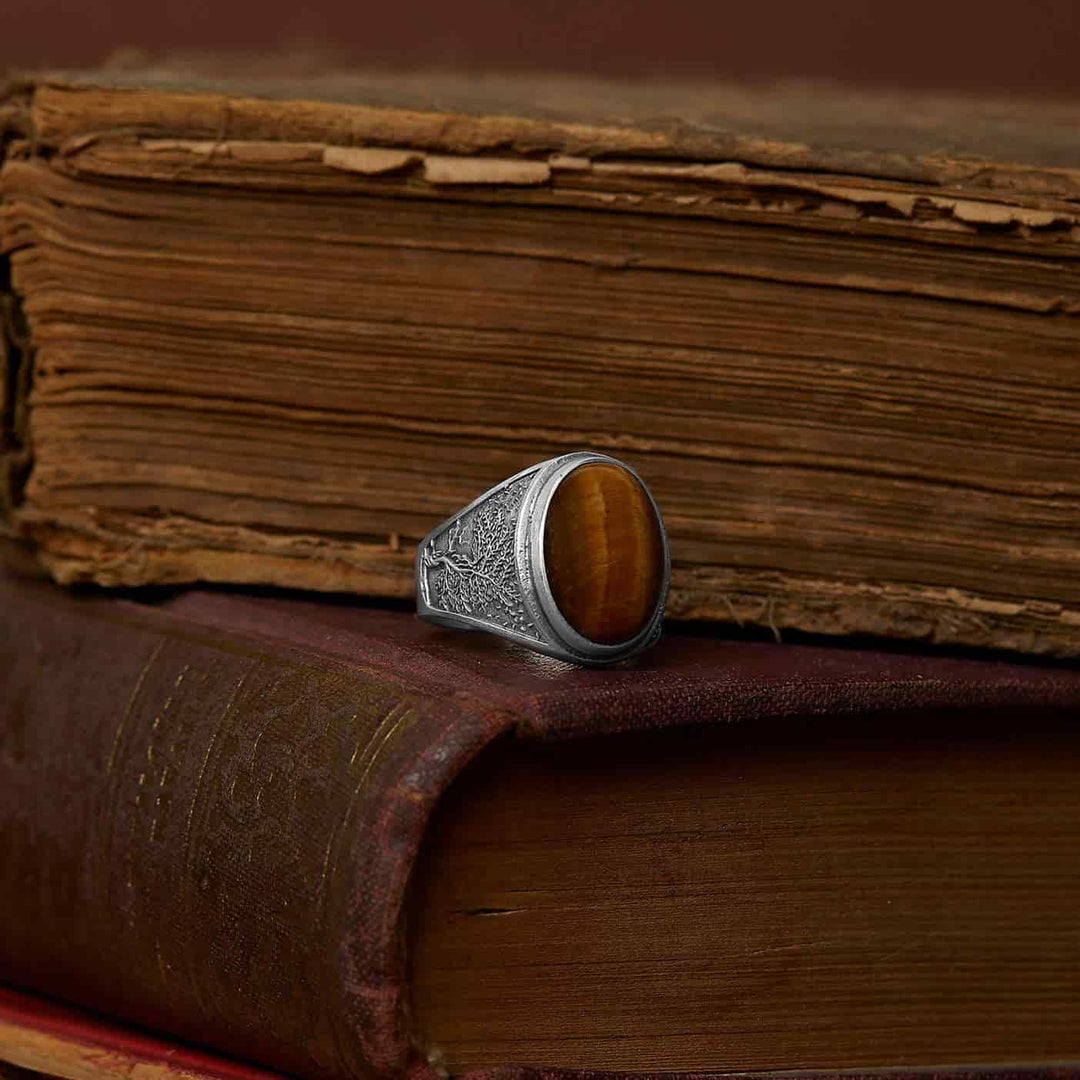 Tree Of Life Tiger Eye Ring