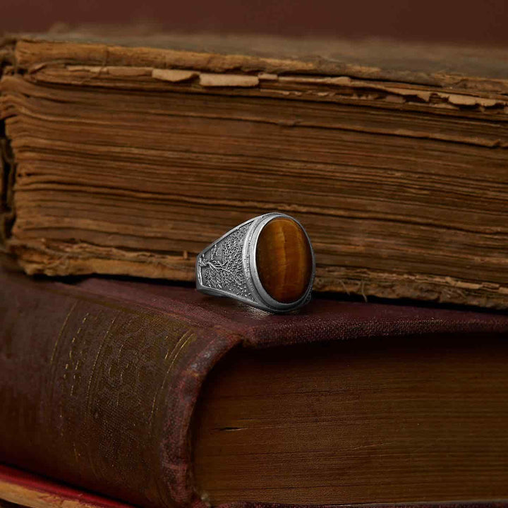Tree Of Life Tiger Eye Ring