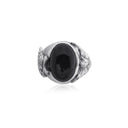 Jesus cross onyx ring top view