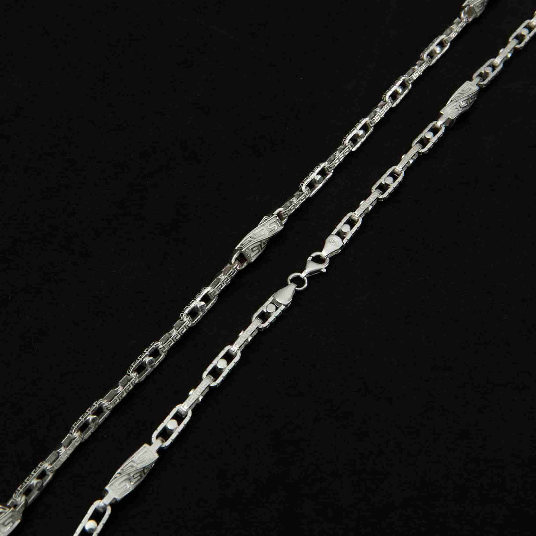Silver Greek Decor Chain Bracelet