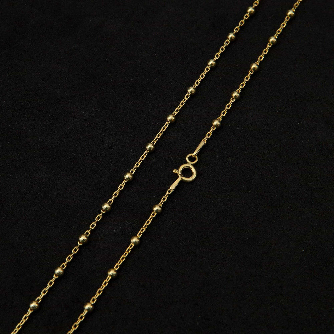 Beaded Gold Chain Necklace