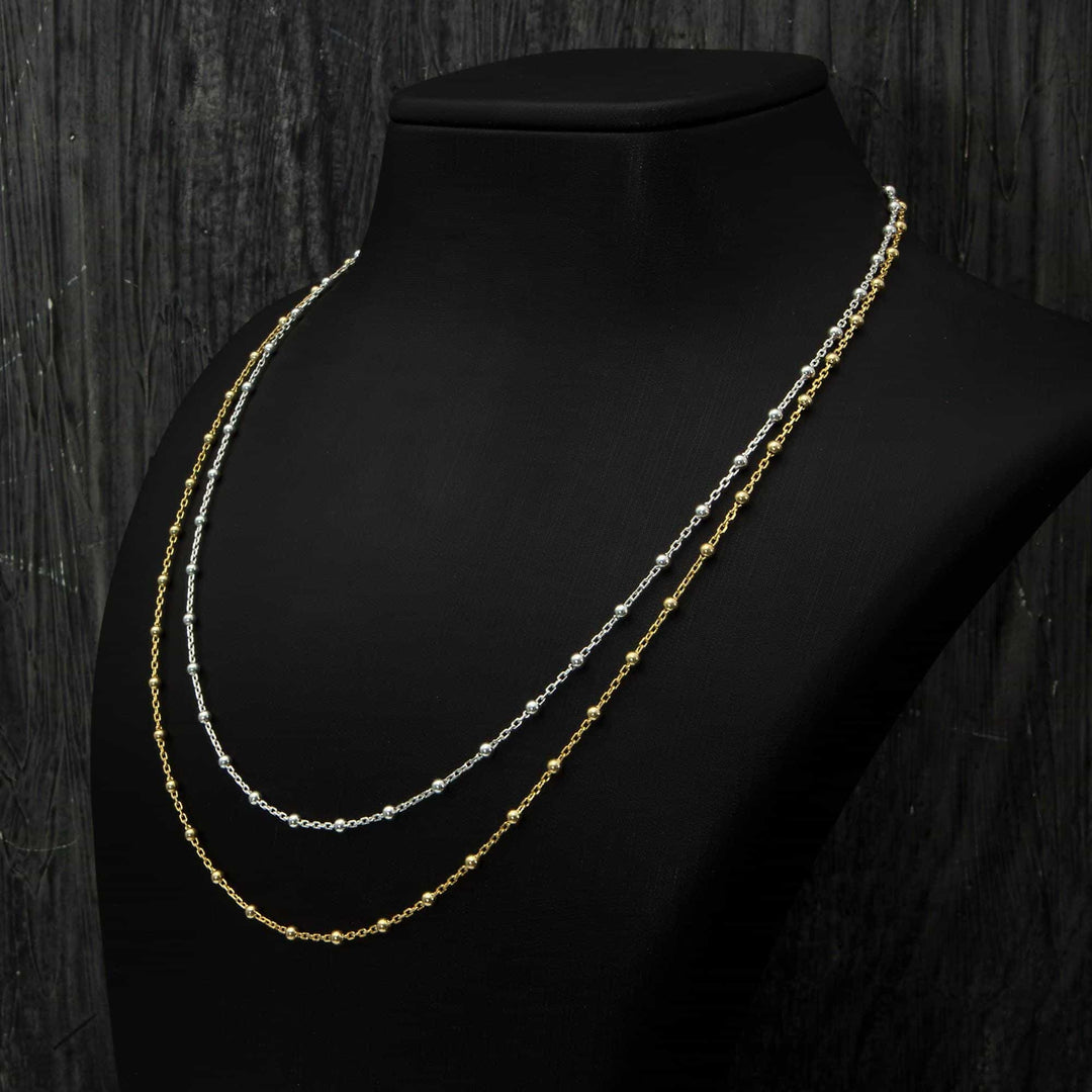 Beaded Gold Chain Necklace