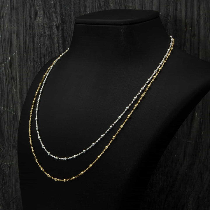 Beaded Gold Chain Necklace