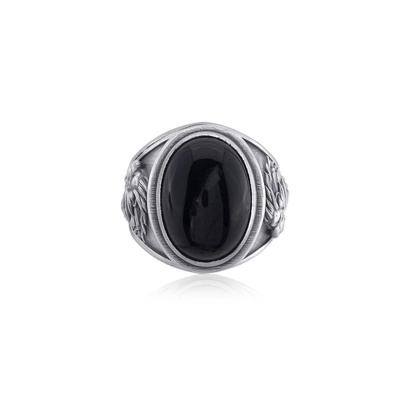Lion Roar Onyx Ring top view