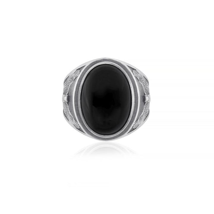 owl onyx ring top view