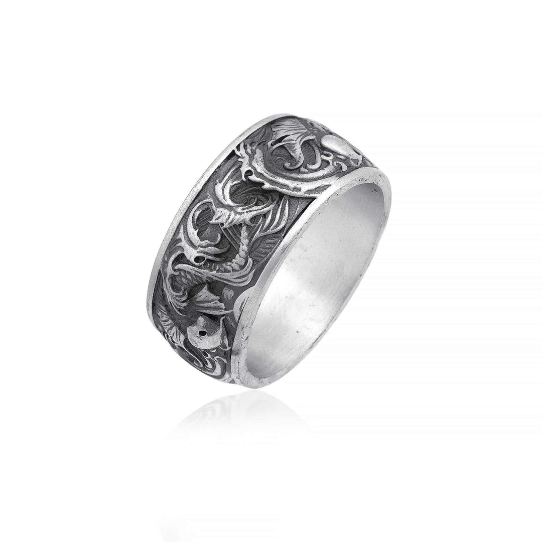 Carp And Waves Band Ring