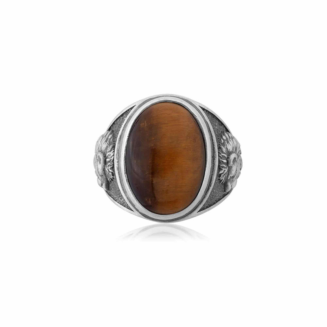 Lion Tiger Eye Gemstone Ring