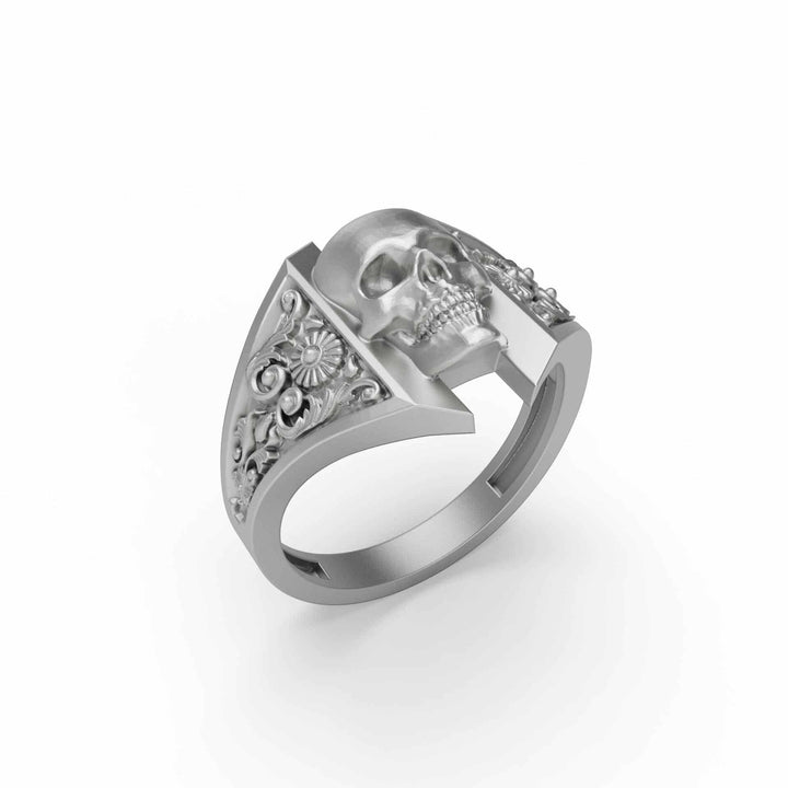 Patterned Skull Ring