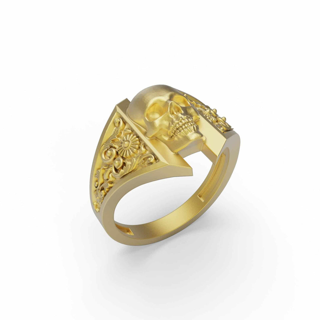 Patterned Skull Ring