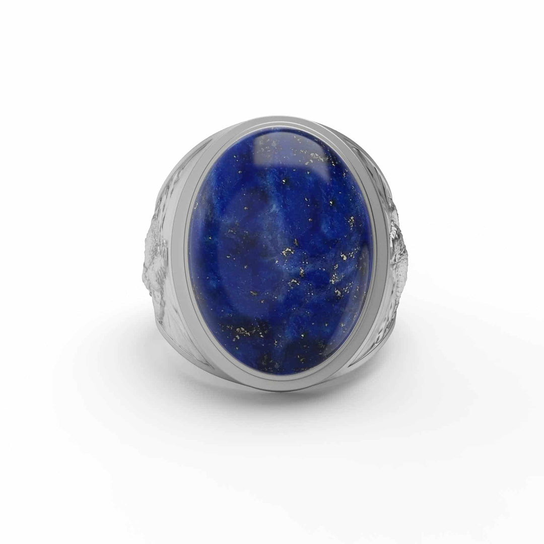 Eagle and Wolf Lapis Lazuli Ring