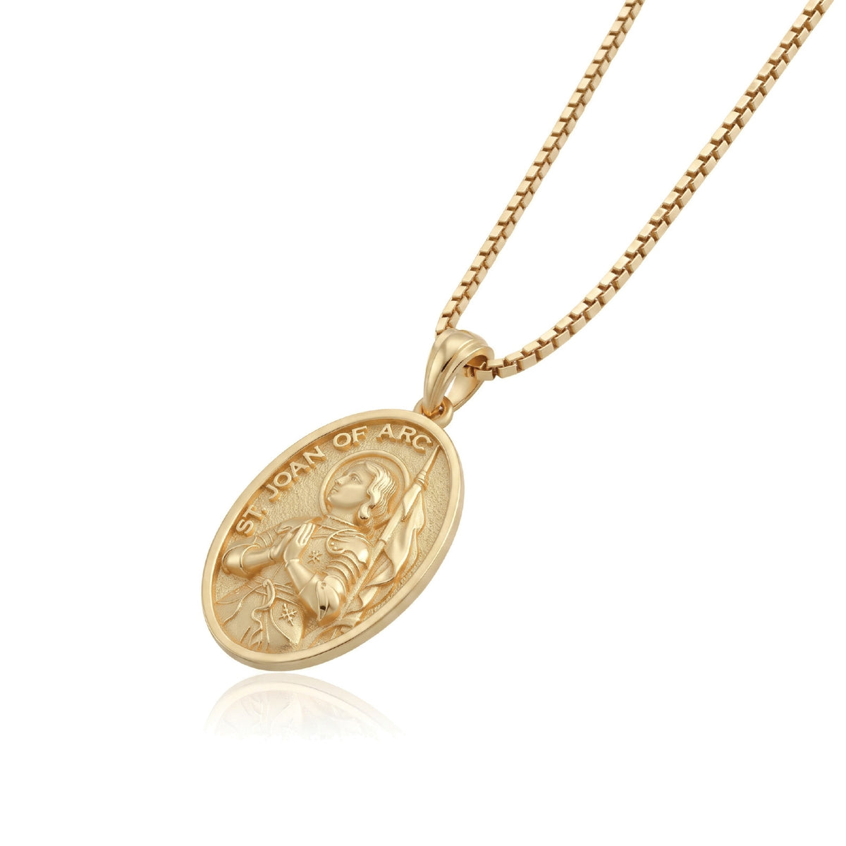 Saint Joan of Arc Oval Medallion Necklace