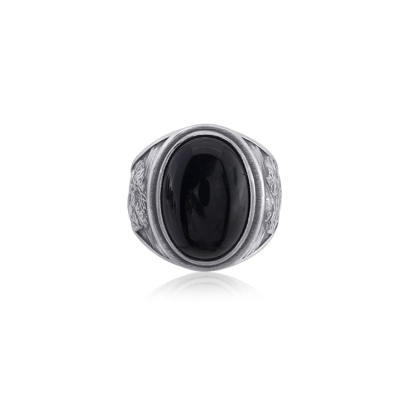 The Philip II Chariot Onyx Ring top view