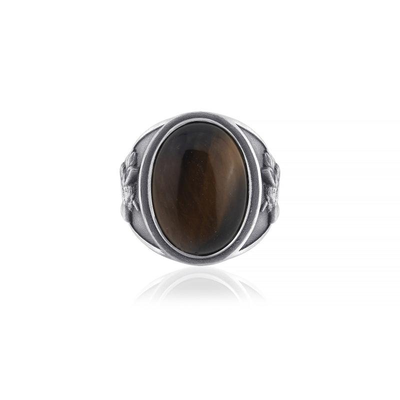 Wolf Mane Tiger Eye Ring top view