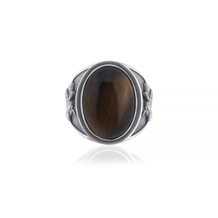 Wolf Mane Tiger Eye Ring top view
