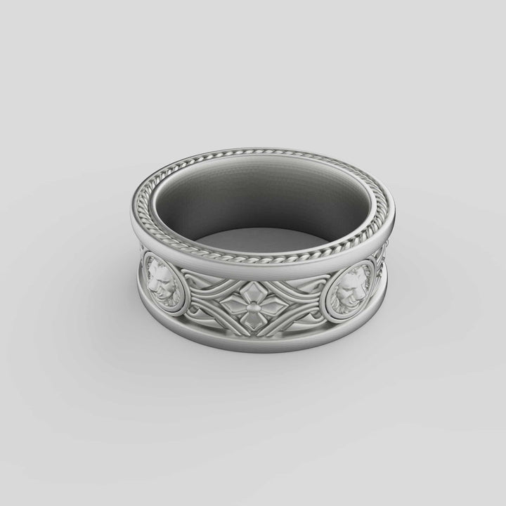 Lion Head Band Ring