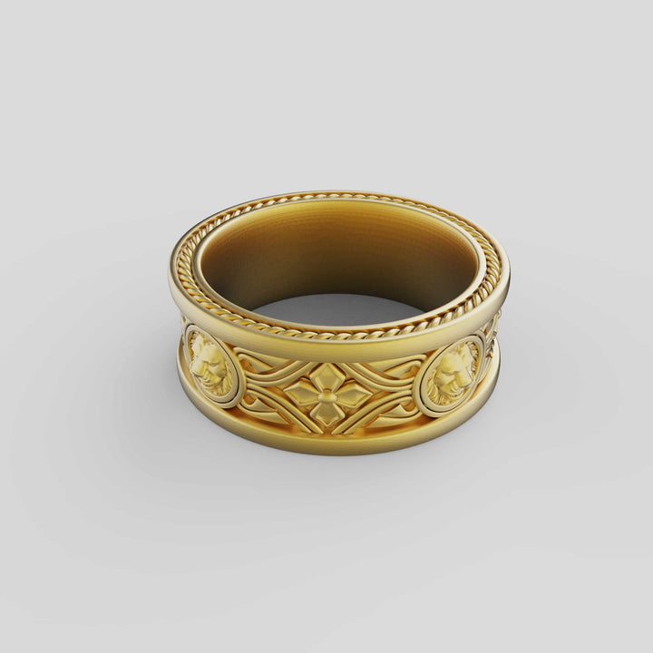 Lion Head Band Ring