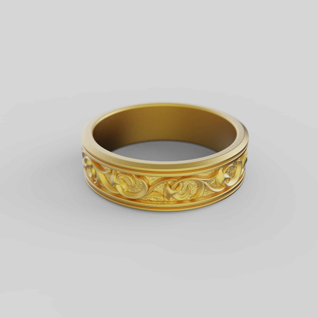 Vintage Floral Band Ring