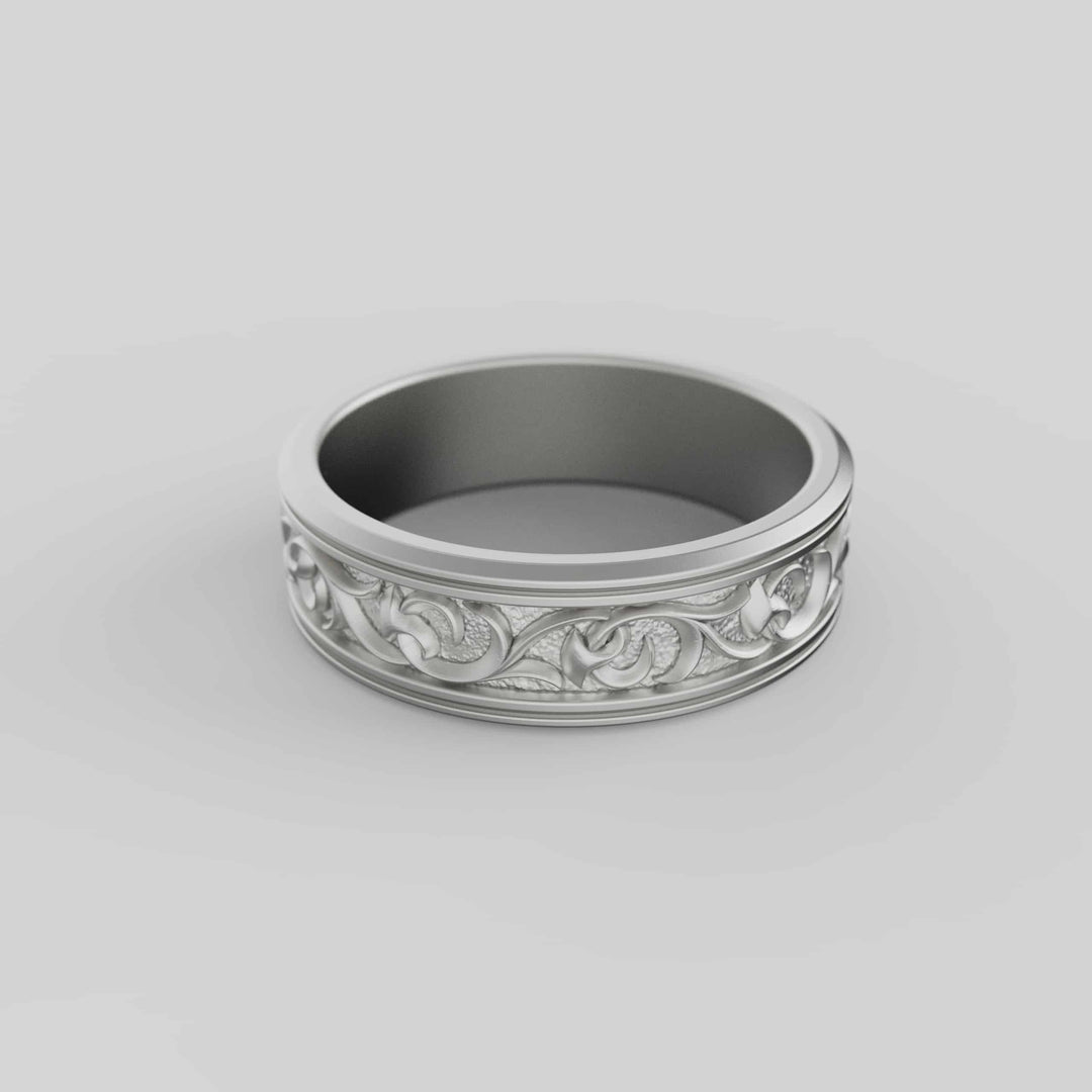 Vintage Floral Band Ring