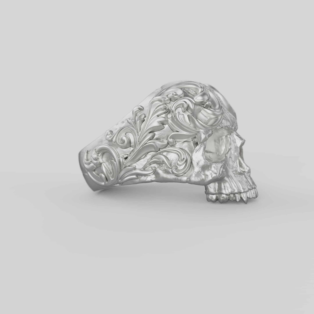Floral Skull Ring